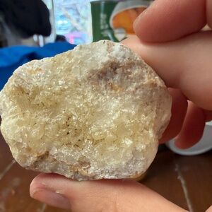 Raw Crystal Geode Chunk - Pale Yellow Quartz